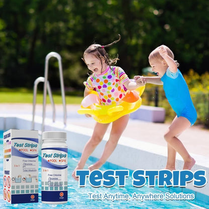 50Pcs 3 In 1 Test Strips Swimming Pool Water Quality Test Paper for Alkalinity Chlorine PH Free Chlorine V1294-YM0523-10338634