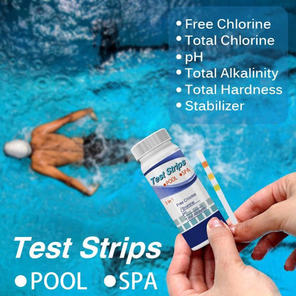 50Pcs 3 In 1 Test Strips Swimming Pool Water Quality Test Paper for Alkalinity Chlorine PH Free Chlorine V1294-YM0523-10338634