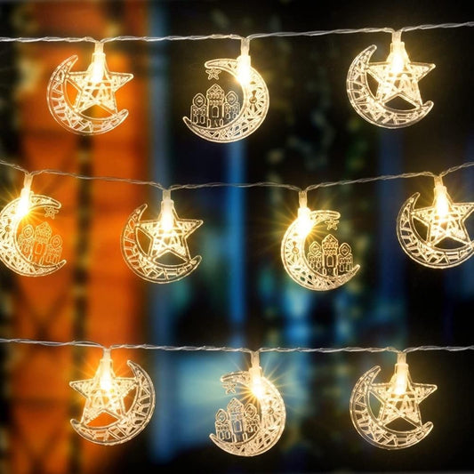 Eid LED Star Moon Light String Mubarak Ramadan Decoration for Home Ramadan Party EID Lantern Decoration V1294-YM0523-10338755