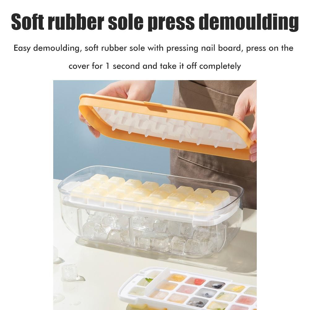 Press Ice Cube Maker Box DIY Ice Tray Mould Quick Ice Maker Box for Whisky Cocktails Juices V1294-YM0523-10338870
