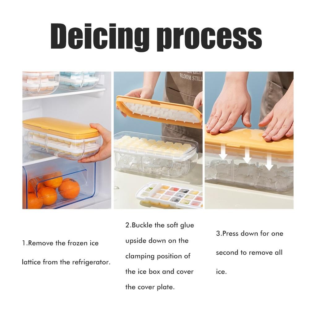 Press Ice Cube Maker Box DIY Ice Tray Mould Quick Ice Maker Box for Whisky Cocktails Juices V1294-YM0523-10338870