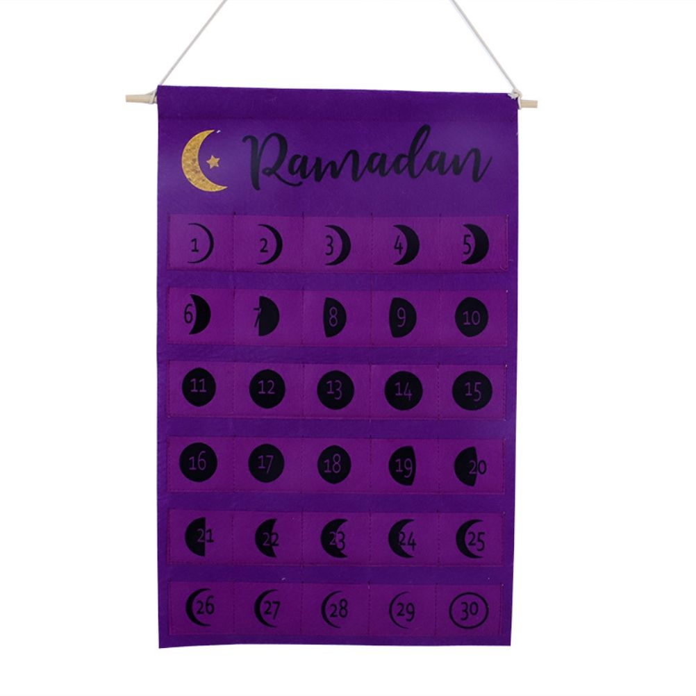 Eid Felt Fabric Countdown Calendar Mubarak Ramadan Advent Calendar Wall Decorations V1294-YM0523-10339193