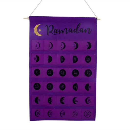Eid Felt Fabric Countdown Calendar Mubarak Ramadan Advent Calendar Wall Decorations V1294-YM0523-10339193