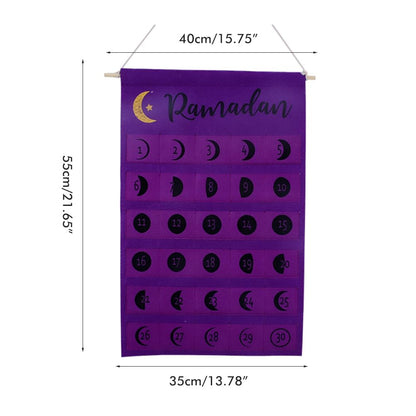Eid Felt Fabric Countdown Calendar Mubarak Ramadan Advent Calendar Wall Decorations V1294-YM0523-10339193