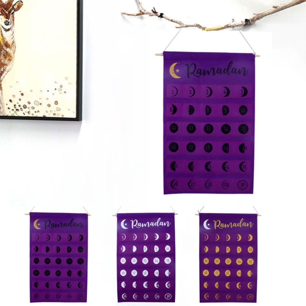 Eid Felt Fabric Countdown Calendar Mubarak Ramadan Advent Calendar Wall Decorations V1294-YM0523-10339193