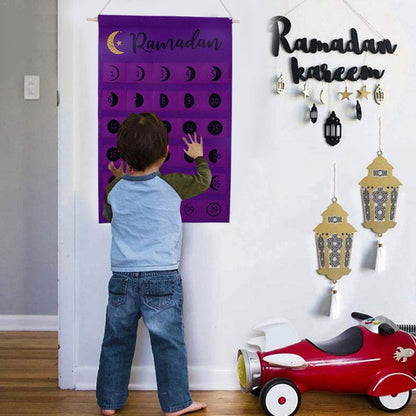 Eid Felt Fabric Countdown Calendar Mubarak Ramadan Advent Calendar Wall Decorations V1294-YM0523-10339193