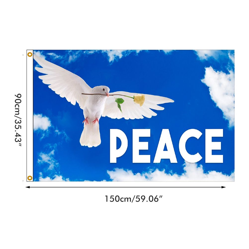 90x150CM Peace Doves Flag Home Outdoor Hanging Decor Polyester Banners Fade Resistant Flags V1294-YM0523-10339280