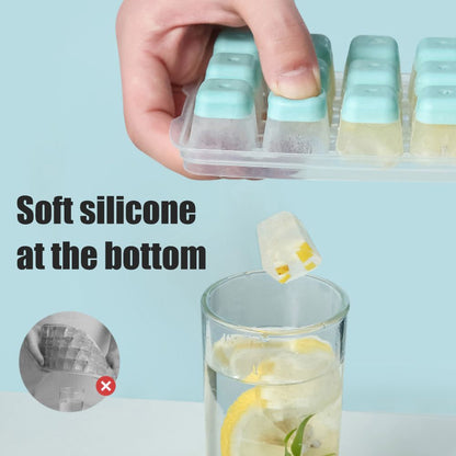 24 Grid Ice Cube Tray with Lid Covered Ice Cube Trays No Spill Ice Cube Cube Box Silicone Ice Cube Maker Tray V1294-YM0523-10340560