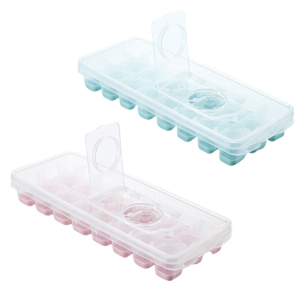 24 Grid Ice Cube Tray with Lid Covered Ice Cube Trays No Spill Ice Cube Cube Box Silicone Ice Cube Maker Tray V1294-YM0523-10340560