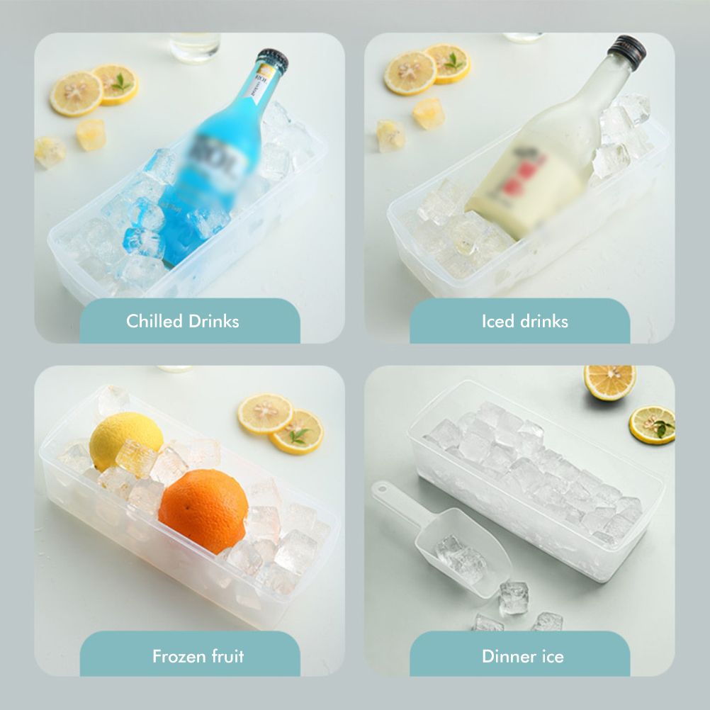 24 Grid Ice Cube Tray with Lid Covered Ice Cube Trays No Spill Ice Cube Cube Box Silicone Ice Cube Maker Tray V1294-YM0523-10340561