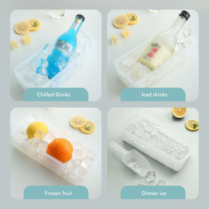 24 Grid Ice Cube Tray with Lid Covered Ice Cube Trays No Spill Ice Cube Cube Box Silicone Ice Cube Maker Tray V1294-YM0523-10340561