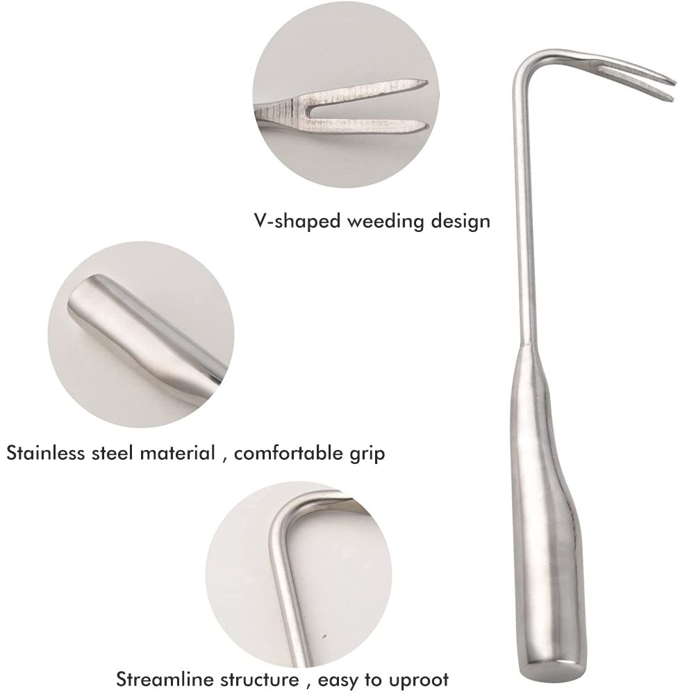 Hand Weed Puller V Shape Weeder Weeding Tools with Handle for Garden Weed Removal Tool Gardening Accessories V1294-YM0523-10340583