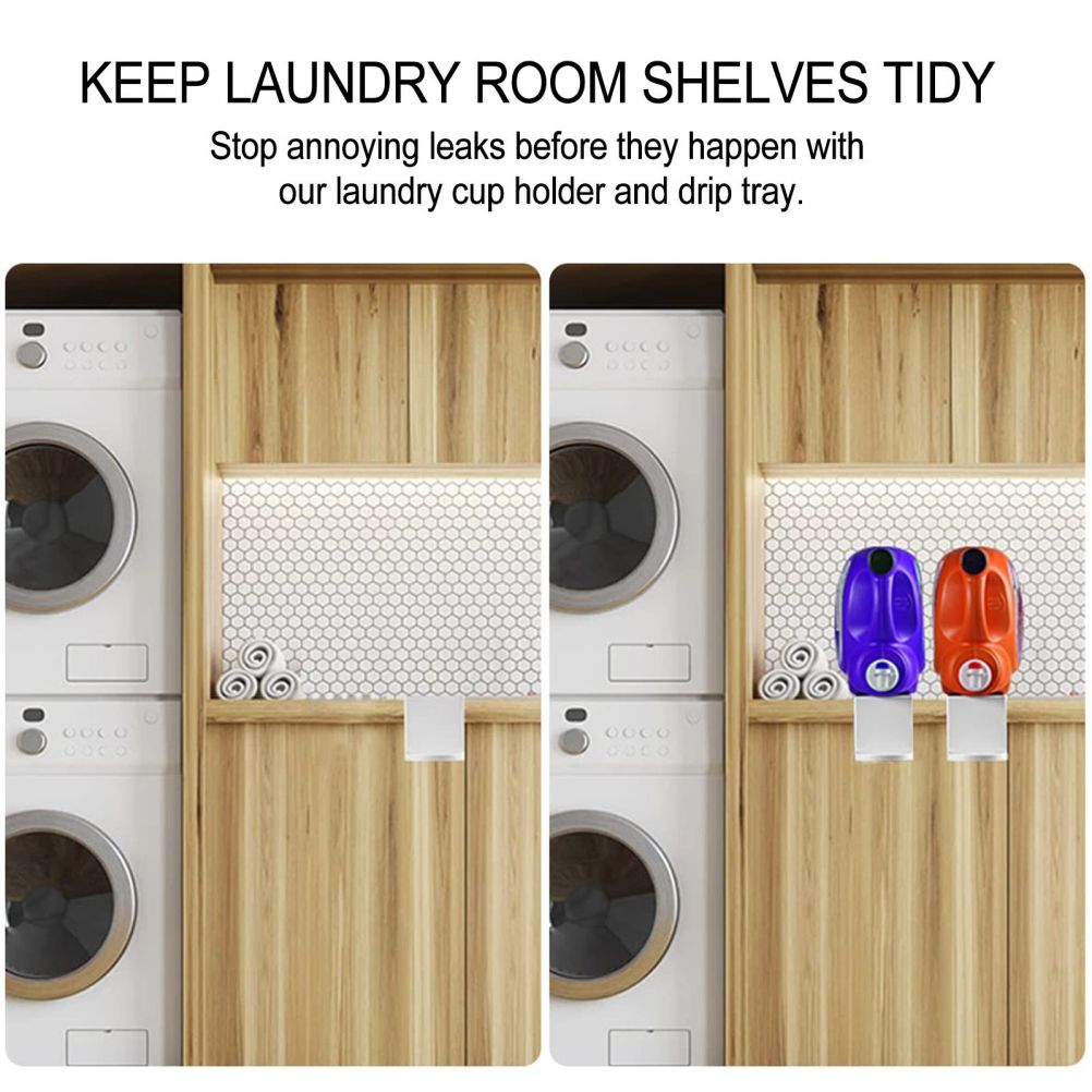 2 Pack Laundry Detergent Holder Detergent Cup Holder Drip Catcher Soap Tray Laundry Soap Dispenser for Fabric V1294-YM0523-10340780