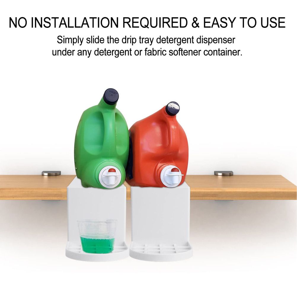 2 Pack Laundry Detergent Holder Detergent Cup Holder Drip Catcher Soap Tray Laundry Soap Dispenser for Fabric V1294-YM0523-10340780