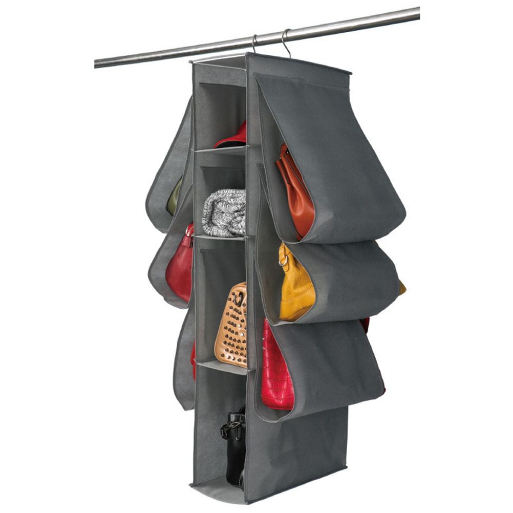 Hanging Purse Handbag Organizer Wardrobe Closet Dust Proof Shelf Rack Bag with 10 Compartments Bag Organizer V1294-YM0523-10340825