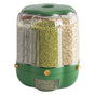 Food Grain Storage Container Large Capacity 9L 6 Grid Rotatable Rice Dispenser Sealed Grain Food Storage Box V1294-YM0523-10341434
