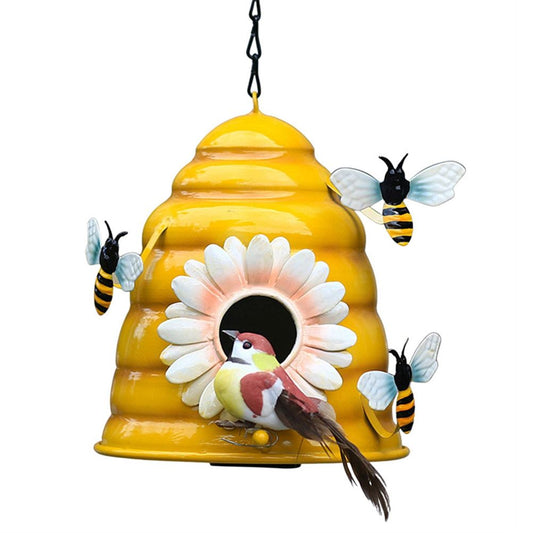 Beehive Bird Houses Outside Iron Hanging Birdhouses Garden Bird Nest Houses for Small Sized Bird V1294-YM0523-10341550