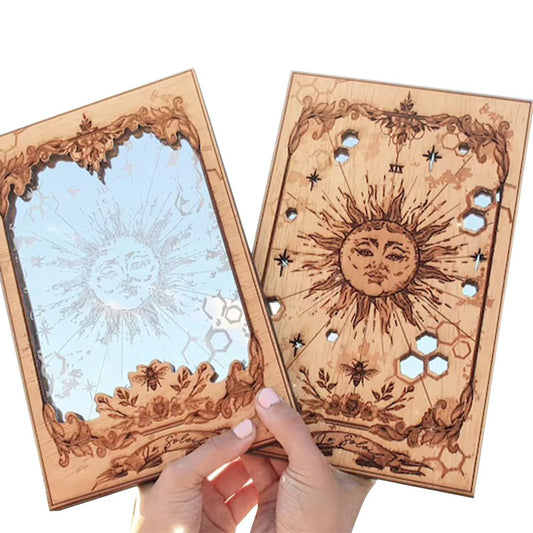 Sun XIX Tarot Card Mirrors Wooden Tarot Mirror Home Ornament V1294-YM0523-10341879