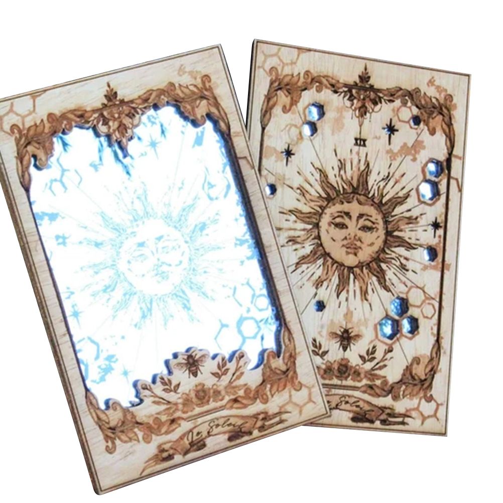 Sun XIX Tarot Card Mirrors Wooden Tarot Mirror Home Ornament V1294-YM0523-10341879