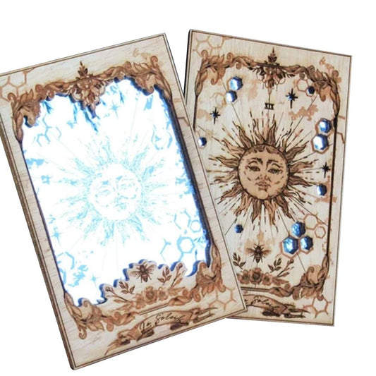 Sun XIX Tarot Card Mirrors Wooden Tarot Mirror Home Ornament V1294-YM0523-10341879