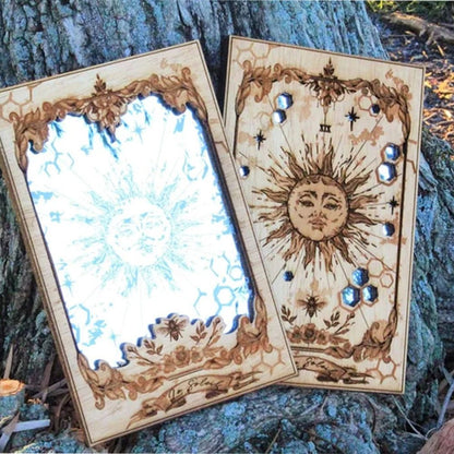Sun XIX Tarot Card Mirrors Wooden Tarot Mirror Home Ornament V1294-YM0523-10341879