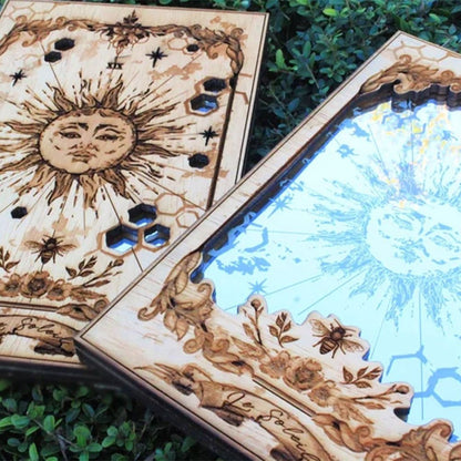 Sun XIX Tarot Card Mirrors Wooden Tarot Mirror Home Ornament V1294-YM0523-10341879