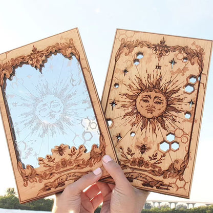 Sun XIX Tarot Card Mirrors Wooden Tarot Mirror Home Ornament V1294-YM0523-10341879