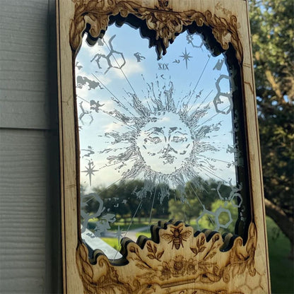 Sun XIX Tarot Card Mirrors Wooden Tarot Mirror Home Ornament V1294-YM0523-10341879
