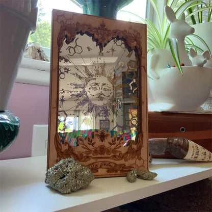 Sun XIX Tarot Card Mirrors Wooden Tarot Mirror Home Ornament V1294-YM0523-10341879