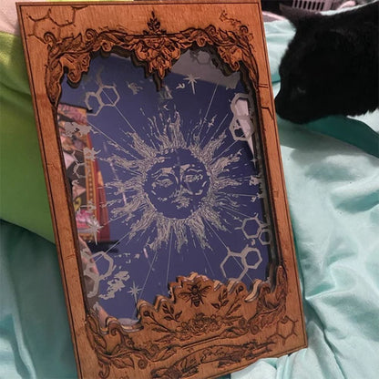 Sun XIX Tarot Card Mirrors Wooden Tarot Mirror Home Ornament V1294-YM0523-10341879
