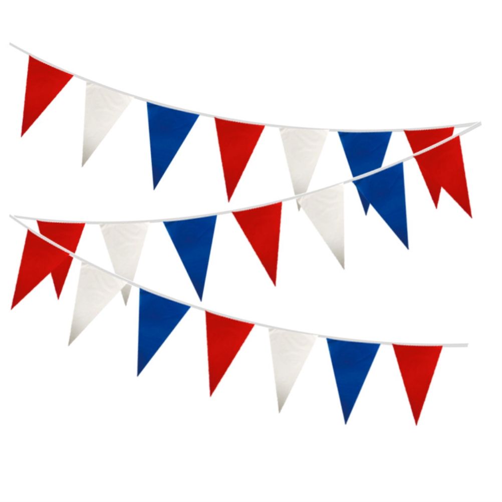 USA Independence Day Red Blue and White Triangular Pennant Banner Bunting Flags Events Decoration V1294-YM0523-10342147