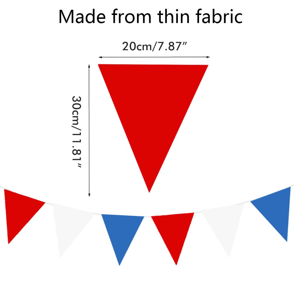 USA Independence Day Red Blue and White Triangular Pennant Banner Bunting Flags Events Decoration V1294-YM0523-10342147