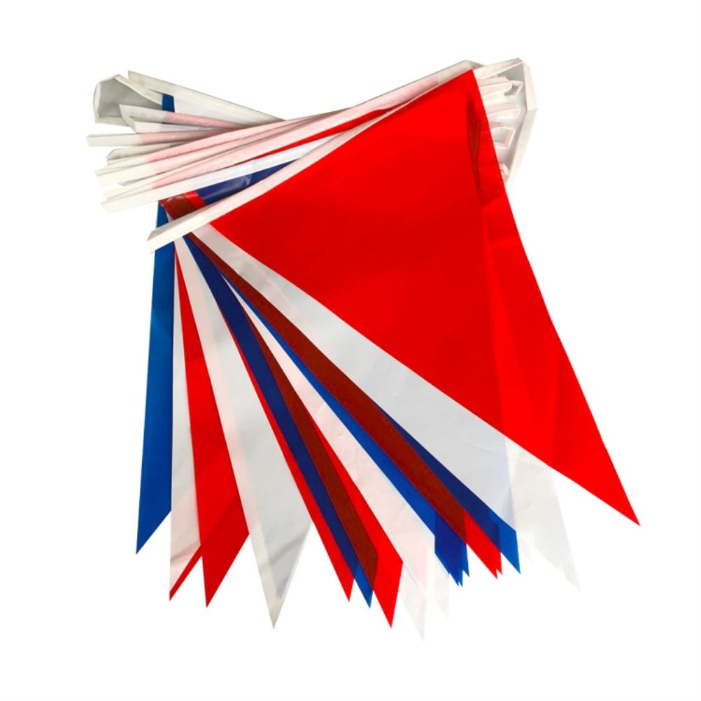 USA Independence Day Red Blue and White Triangular Pennant Banner Bunting Flags Events Decoration V1294-YM0523-10342147