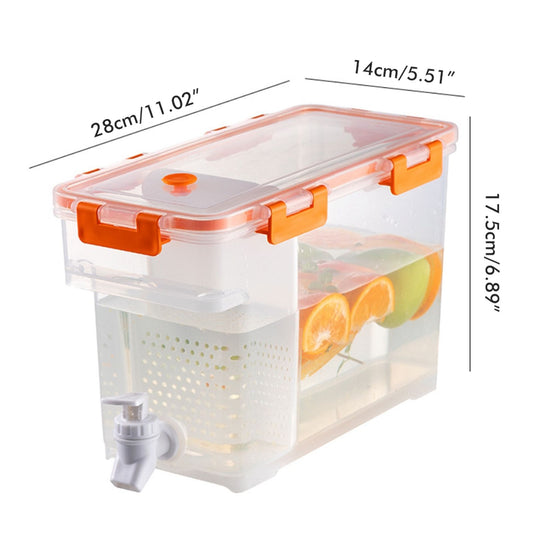 3.5 L Plastic Drink Dispenser Beverage Dispenser with Spigot Iced Juice Dispenser for Fridge Party Daily Use V1294-YM0523-10342204