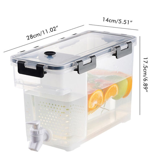 3.5 L Plastic Drink Dispenser Beverage Dispenser with Spigot Iced Juice Dispenser for Fridge Party Daily Use V1294-YM0523-10342205