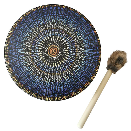Shaman Drum with Drum Stick Vegetarian Shaman Fire Drum Home Ornament Shamanic Drum Hand Drum for Kids Adults V1294-YM0523-10342208