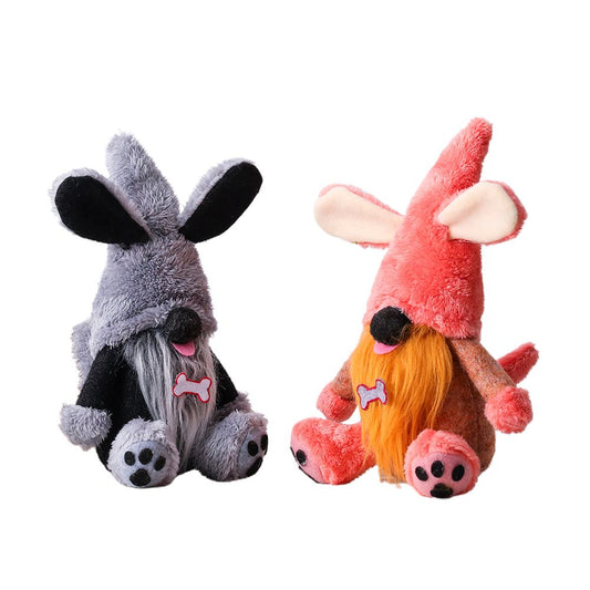 2Pcs Dog Gnomes Dog Paws Bone Doll Swedish Tomte Ornament Plush Puppy Tiered Tray Decoration Home Kitchen V1294-YM0523-10342487