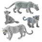 4 Pieces Snow Leopard Figurine PVC Realistic Snow Leopards Miniature Wild Animals Model Action Figure for V1294-YM0523-10342709