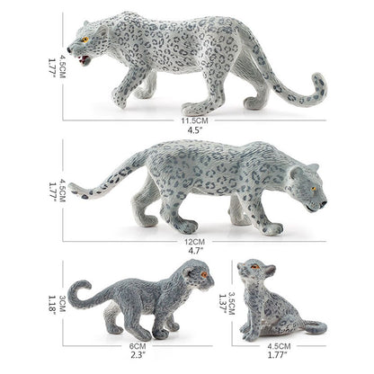 4 Pieces Snow Leopard Figurine PVC Realistic Snow Leopards Miniature Wild Animals Model Action Figure for V1294-YM0523-10342709