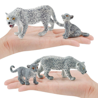 4 Pieces Snow Leopard Figurine PVC Realistic Snow Leopards Miniature Wild Animals Model Action Figure for V1294-YM0523-10342709
