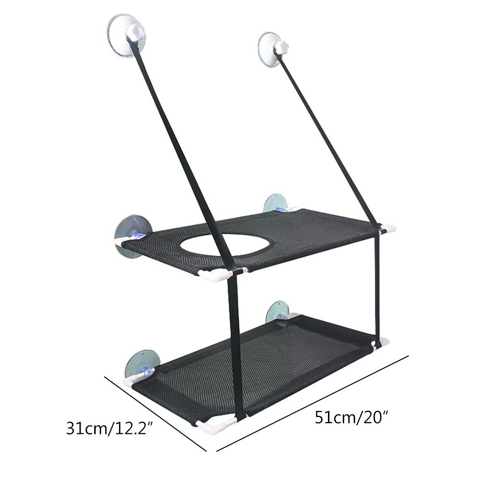 Double Layer Cat Window Hammock Cat Window Perch Strong Suction Cups Cat Hammock for Window Kitty Sunny Seat V1294-YM0523-10342740