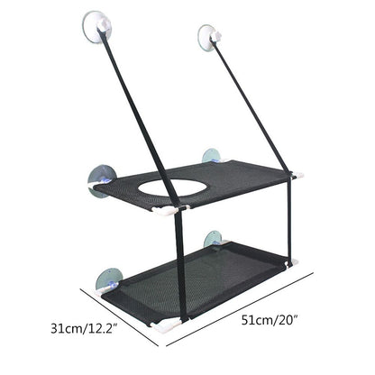 Double Layer Cat Window Hammock Cat Window Perch Strong Suction Cups Cat Hammock for Window Kitty Sunny Seat V1294-YM0523-10342740