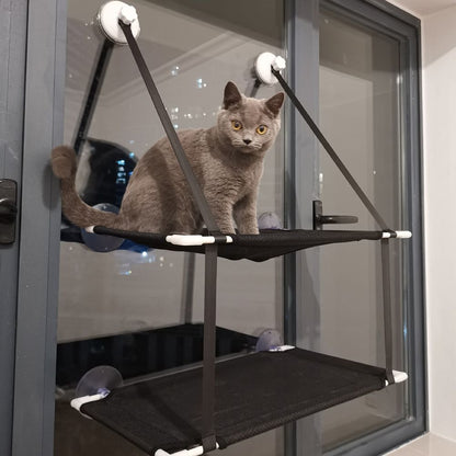 Double Layer Cat Window Hammock Cat Window Perch Strong Suction Cups Cat Hammock for Window Kitty Sunny Seat V1294-YM0523-10342740