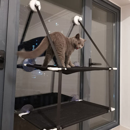 Double Layer Cat Window Hammock Cat Window Perch Strong Suction Cups Cat Hammock for Window Kitty Sunny Seat V1294-YM0523-10342740