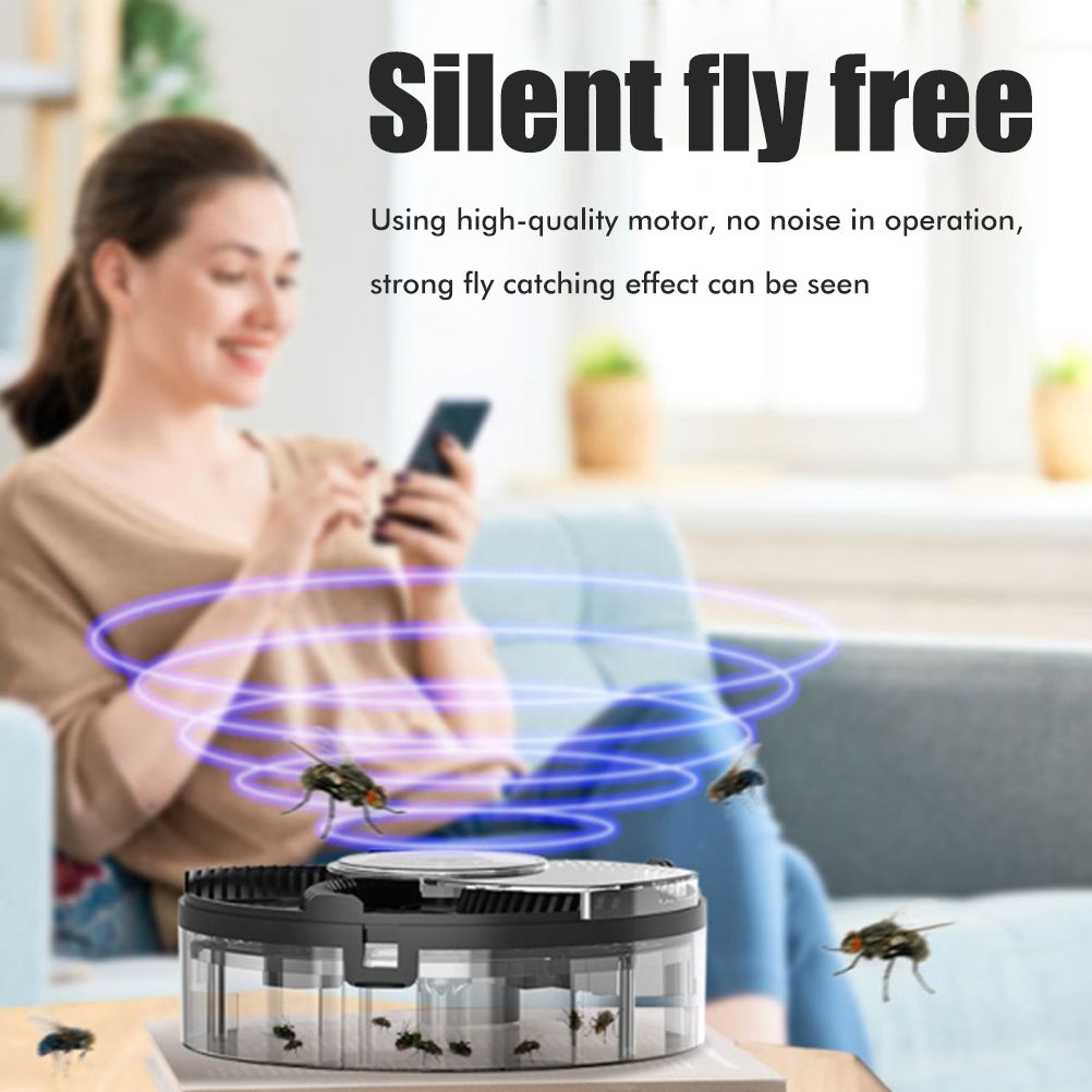 Electric Automatic Rotating Fly Trap Rechargeable Powerful Household Fly Trap for Family Indoor Use V1294-YM0523-10342881