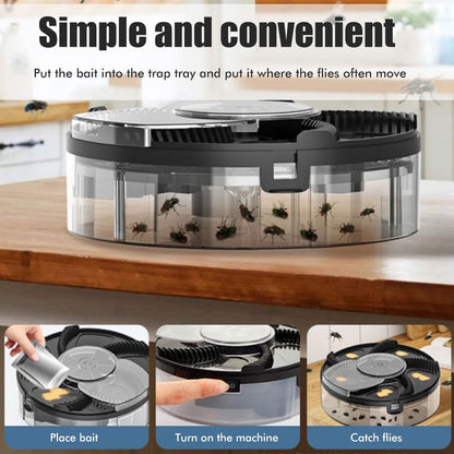 Electric Automatic Rotating Fly Trap Rechargeable Powerful Household Fly Trap for Family Indoor Use V1294-YM0523-10342882
