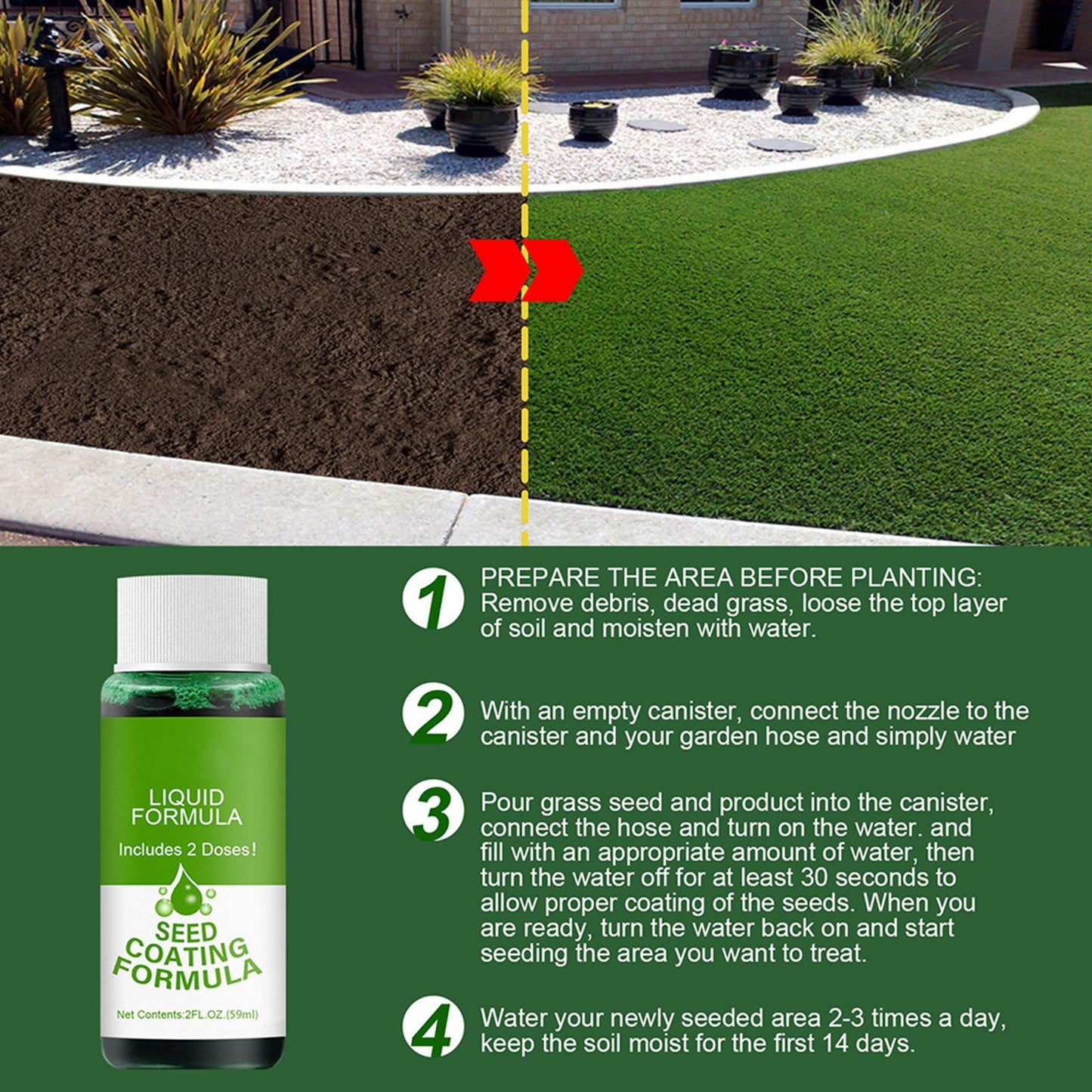 2 Pack Lawn Liquid Home Garden Courtyard Lawn Greening Agent V1294-YM0523-10342995