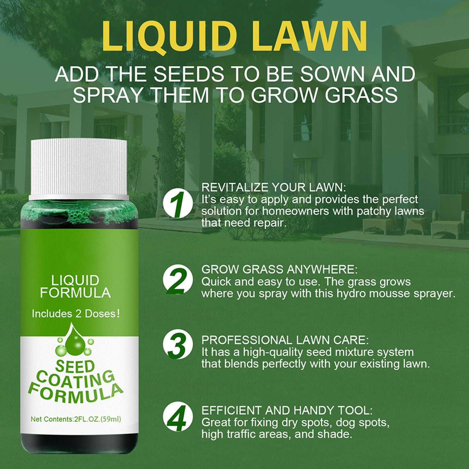 2 Pack Lawn Liquid Home Garden Courtyard Lawn Greening Agent V1294-YM0523-10342995