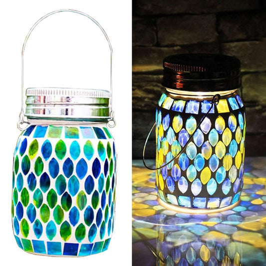 Mosaic Solar Lights Outdoor Hanging Lanterns Waterproof Mosaic Solar Lanterns Outdoor Solar Night Lights V1294-YM0523-10343104