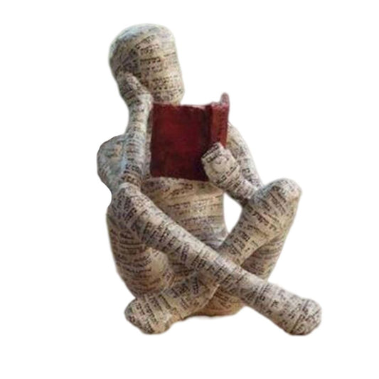 Vintage Reading Woman Figurine Pulp Lady Reading Bookshelf Decor Resin Statue Crafts Gifts Figures for Home V1294-YM0523-10343537